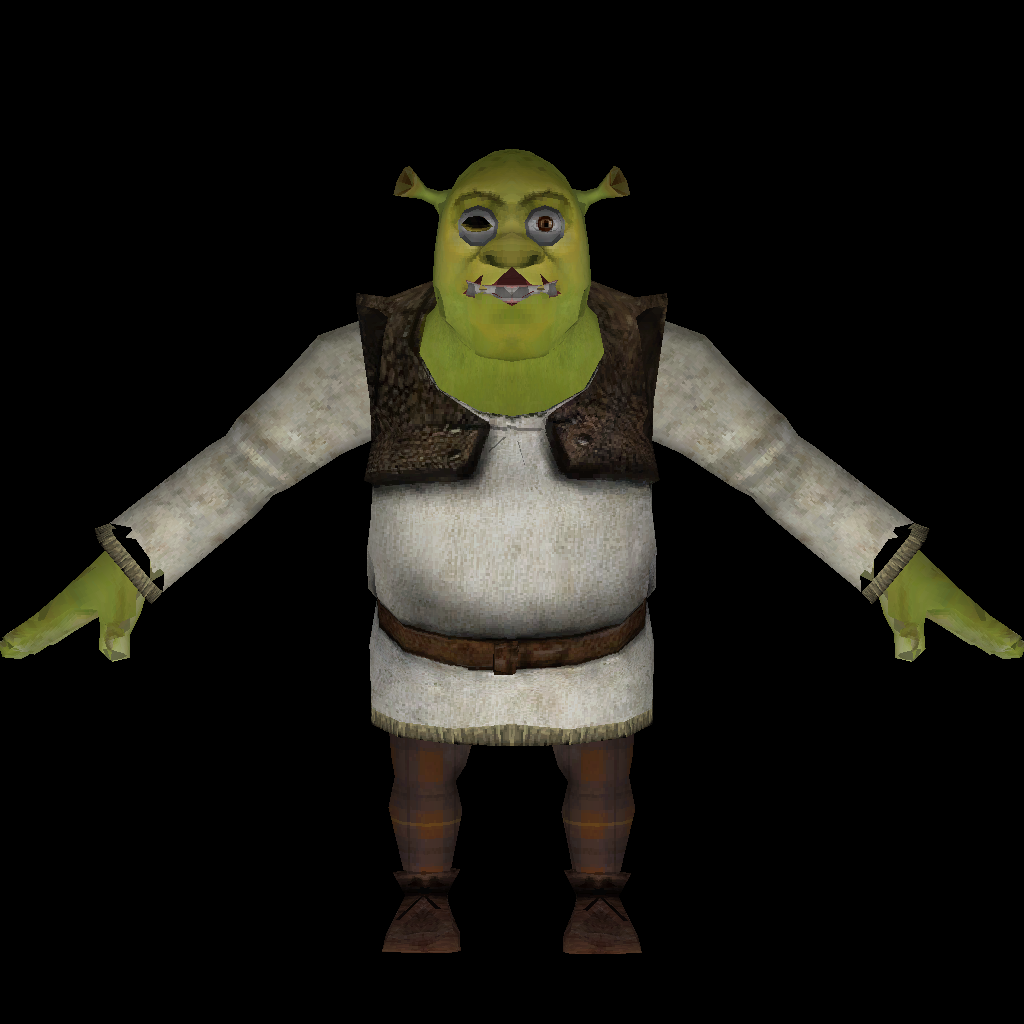 Textured Shrek with flat shading